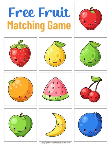 Fruit Matching Game Printable - Free DIY Kids Activity