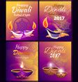 Festival lights postcard with firework diwali Vector Image