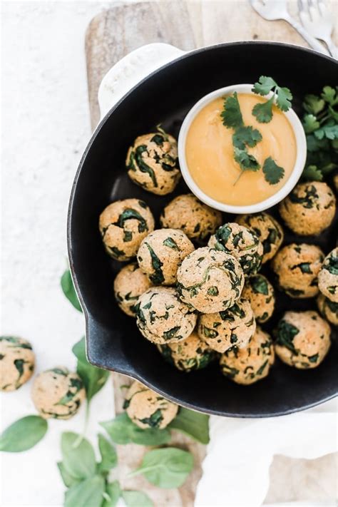 Spinach Balls Recipe with Mustard Dipping Sauce - Oh So Delicioso