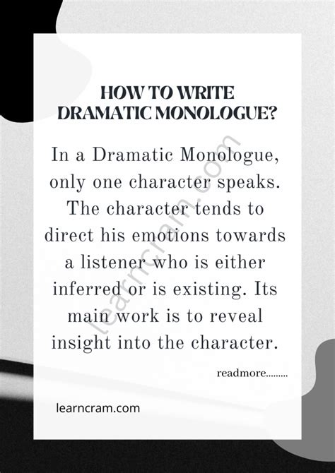 Dramatic Monologue | Definition, Explanation, Features, Uses, Examples and Synonyms of Dramatic ...