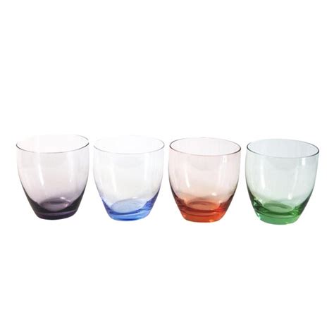 Colored Juice Glasses - Set of 4 | Chairish