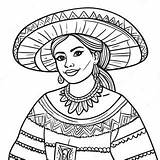 Mexican Girl In Traditional Dress Coloring Page 52703 41686 sketch template