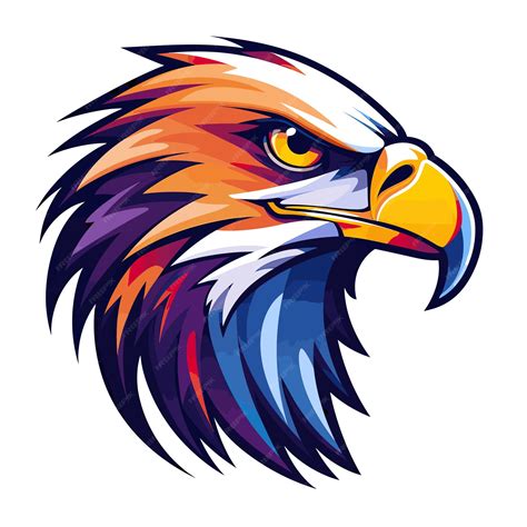 Premium Vector | A drawing of an eagle with a blue, red, and purple colors.