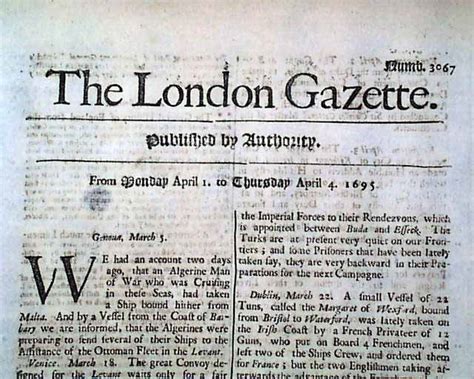 World's Oldest NEWSPAPER the London Gazette...311 YEARS OLD ...