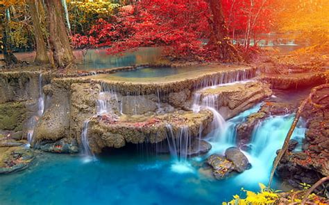 1920x1080px | free download | HD wallpaper: Waterfall, river, summer, nature landscape ...
