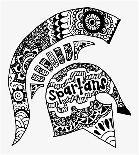 Michigan Spartans Zentangle - Michigan State Spartans Coloring Pages ...