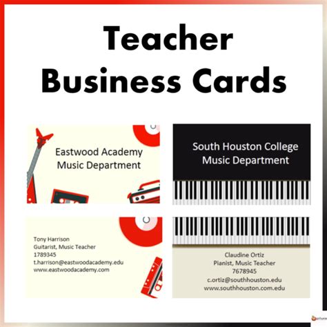 Teacher Business Cards - Music Edition - Made By Teachers