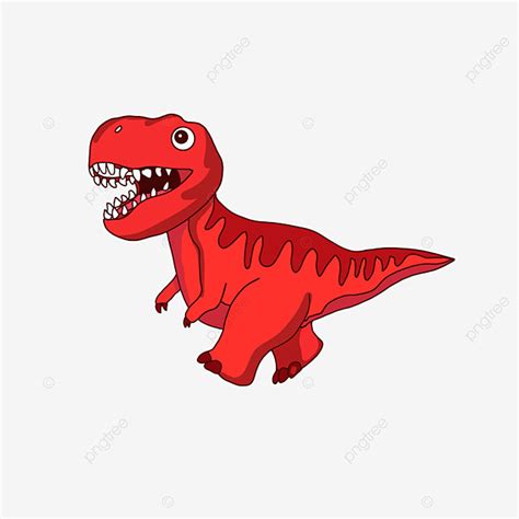 Walking Red Dinosaur Illustration Dinosaur Clipart Red Dinosaur | The ...