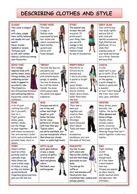 FASHION AND STYLE - English ESL Worksheets for distance learning and ...