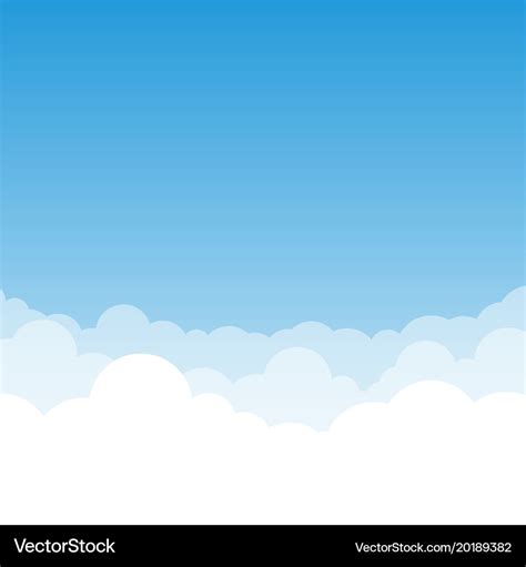 Blue gradient sky and clouds Royalty Free Vector Image