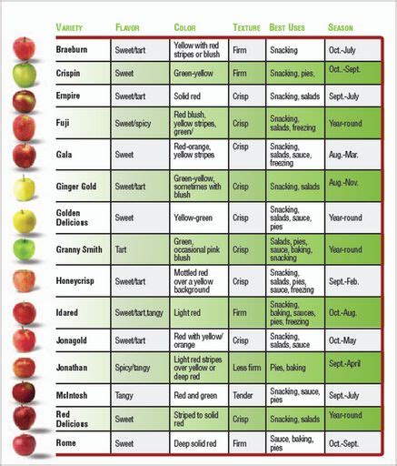 Apple Season | Apple chart, Cooked apples, Apple season