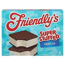 Friendly's Super Stuffed Vanilla Ice Cream Sandwiches, 5 fl oz, 6 count ...