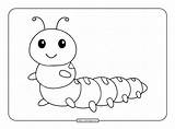 Easy Caterpillar Coloring Page sketch template
