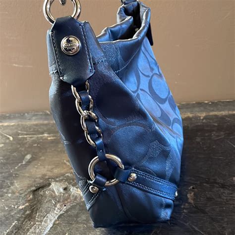 Coach Gray Handbag With Classic C Design - Embellishe… - Gem