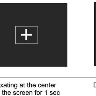 Experimental procedure. The fixation cross was displayed at the center ...