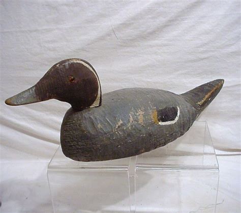 VINTAGE ANTIQUE FOLK ART WOOD DUCK DECOY PINTAIL GLASS EYES OLD ...