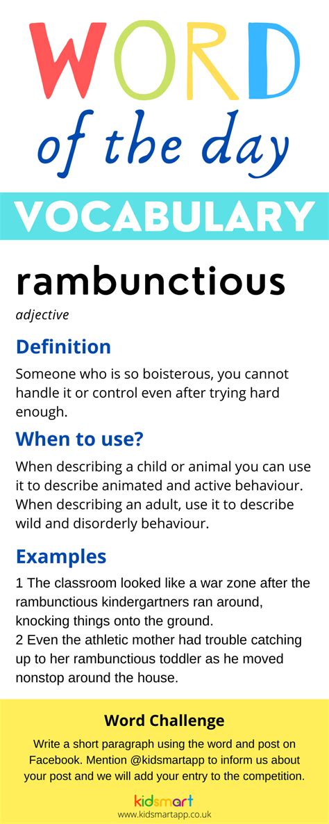 Today's word of the day is "Rambunctious". Join us in this fun word ...