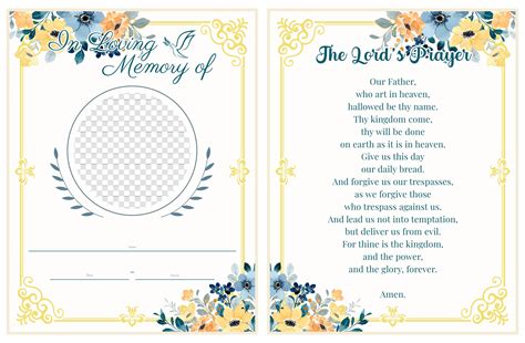 Memorial Prayer Cards - 8 Free PDF Printables | Printablee