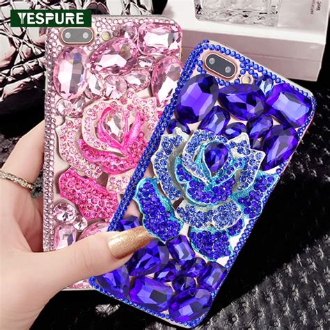 YESPURE Rhinestone Pink Luxury Telephone Cases for IPhone 7plus Fashion ...