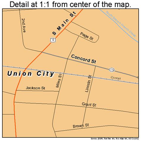 Union City Pennsylvania Street Map 4278448