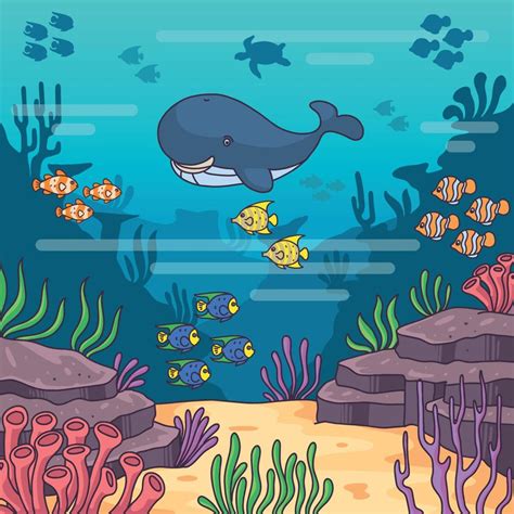 Beautiful Deep Ocean Ecosystem Concept 6485179 Vector Art at Vecteezy