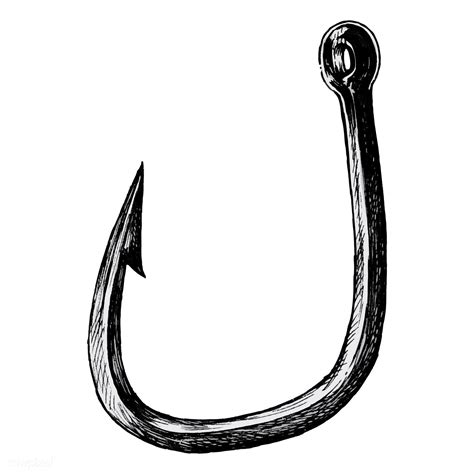 Hand drawn fish hook isolated | premium image by rawpixel.com | Drawn fish, How to draw hands ...