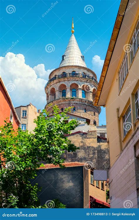 View of Galata Tower stock image. Image of nature, architecture - 173498813