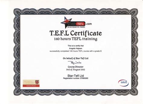 TEFL certificate