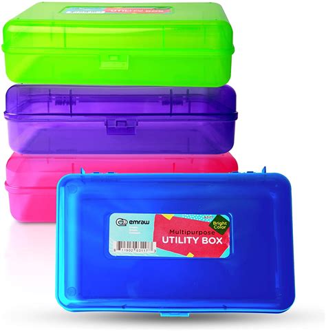 Emraw Utility Storage Box - Bright Color Multi Purpose Pencil Box (Random 4-Pack) New - Walmart.com