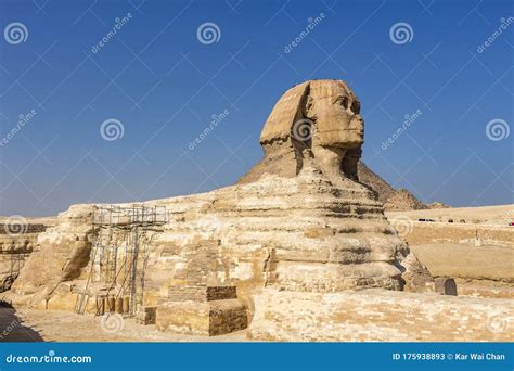 The Great Sphinx of Giza Undergoing Restoration Stock Image - Image of pharaoh, historic: 175938893