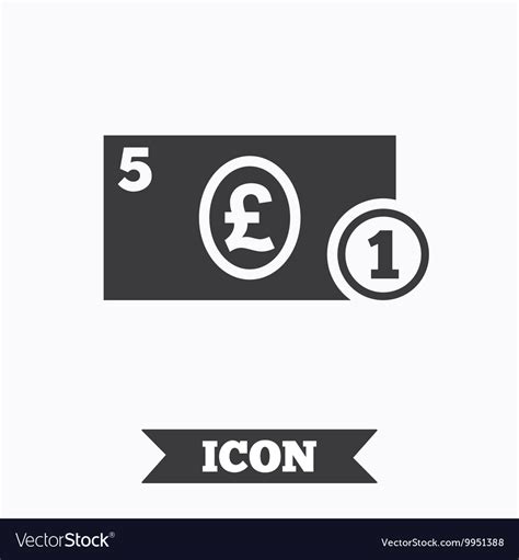 Cash sign icon pound money symbol coin Royalty Free Vector