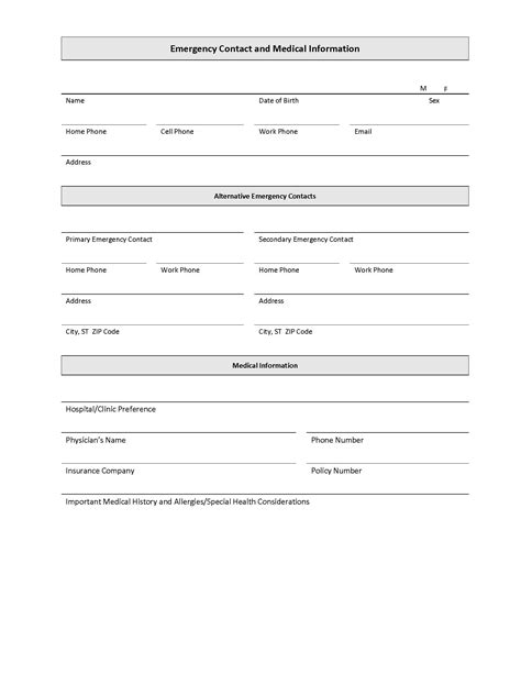 Contact Information Form Printable - Printable Forms Free Online