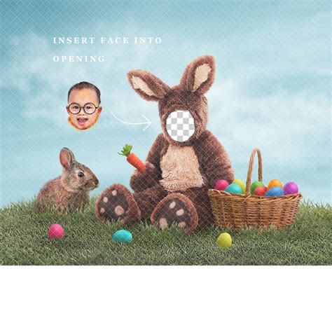 Cute Easter Bunny Digital Backdrop – Squijoo.com