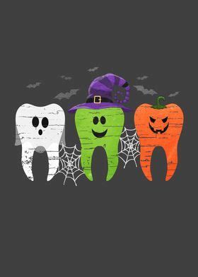 'Halloween Tooth Dentist' Poster, picture, metal print, paint by Hexor | Displate | Dentist ...