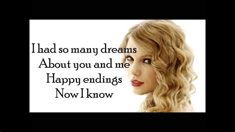 Taylor Swift White Horse Lyrics - YouTube