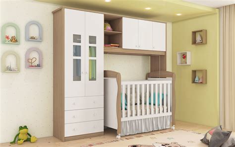 Quarto Completo Bebe Moveis Peroba Rafa 100% MDF compacto Branco Carvalho