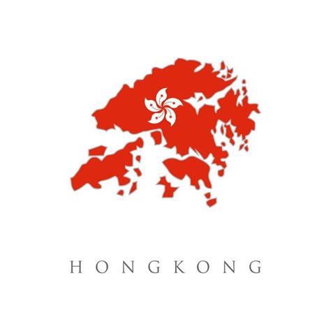 Hong Kong Outline Map With Flag