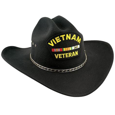 Buy Proud Vietnam War Veteran Black Felt Embroidered Western Cowboy Hat ...