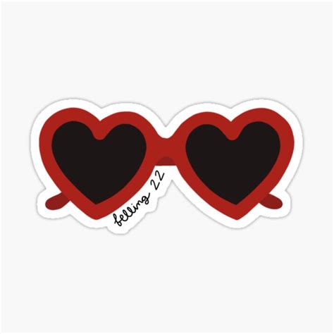 "Feeling 22 Heart Sunglasses" Sticker for Sale by Alycialackey | Redbubble