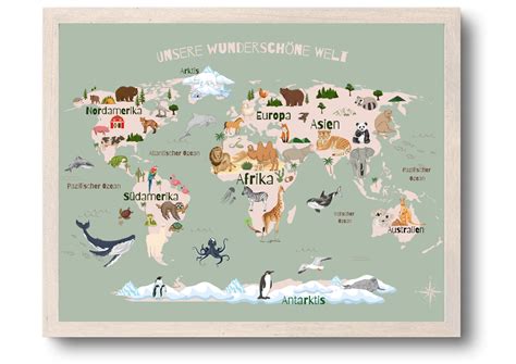 World Map for Children, Poster World Map, Poster for Children's Room ...