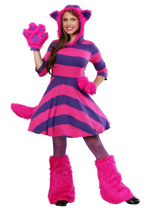 Women's Plus Size Cheshire Cat Costume Dress | Alice in Wonderland Costumes