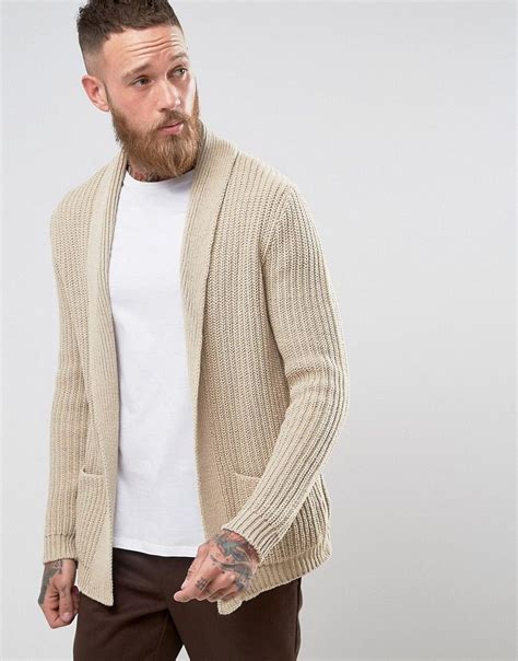 mens tan cardigan sweater - Cheyenne Aguiar