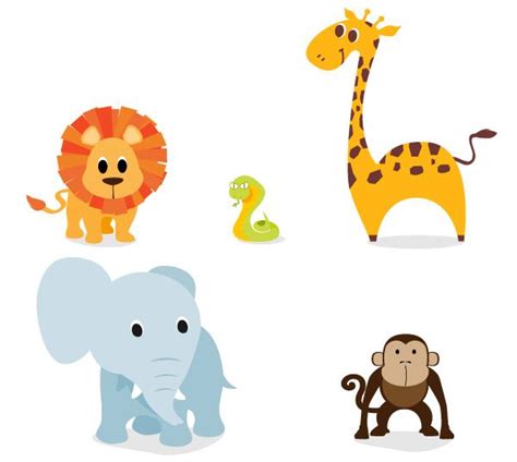 Free Cute, Vector Animal Graphics and Character Designs Jungle Animals ...