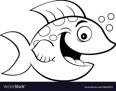 Cartoon smiling fish Royalty Free Vector Image