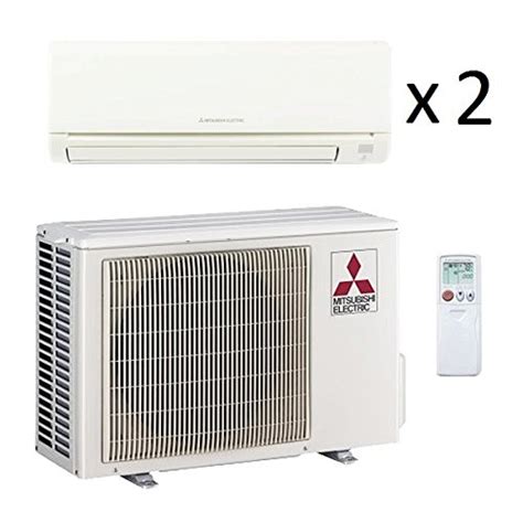 24,000 Btu 18 Seer Mitsubishi Dual Zone Ductless Mini Split - 12K-12K ...