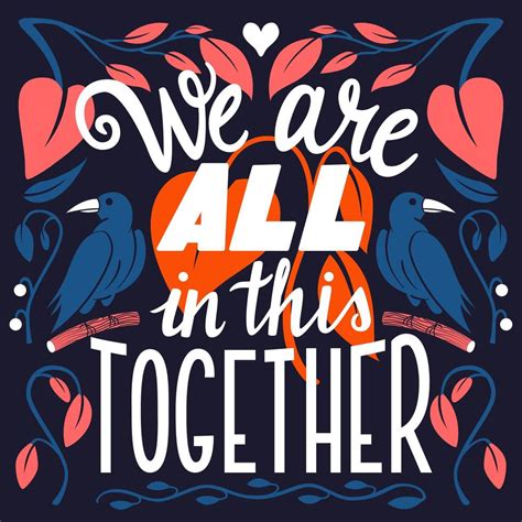 We are all in this together, hand lettering typography modern poster design 694079 Vector Art at ...