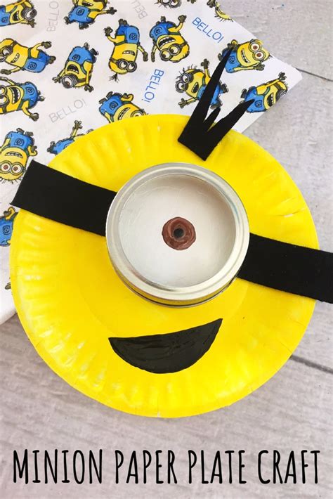 Minion Paper Plate Craft for Kids - Easy Rainy Day Activity