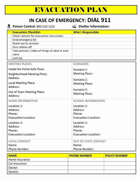 Flood Emergency Response Plan Template Best Of Printable Evacuation ...