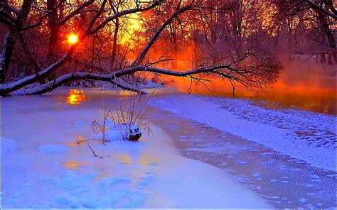 Winter Sunset HD Wallpaper - WallpaperSafari