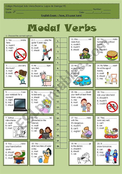 Modal verbs exercises multiple choice - caqwenovo